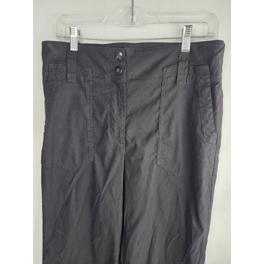 Maeve Naomi Linen Wide-Leg Flare Pants 12 Black High Rise Pockets 4123650590244 - Picture 6 of 16